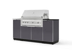 NewAge Outdoor Kitchens Outdoor Grill Island Aluminum 5-Piece Cabinet Set with Sink, 1 Door, Grill Cabinet, Platinum Grill and Stainless Steel Countertop - (Natural Gas) | Garage Giant 