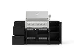 NewAge Outdoor Kitchens Outdoor Grill Island Stainless-Steel 5-Piece Cabinet Set with 1 Door, 3 Drawer, Grill Cabinet and Platinum Grill - (Liquid Propane) 