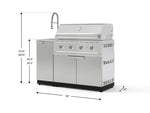 NewAge Outdoor Kitchens Outdoor Grill Island Stainless-Steel 3-Piece Cabinet Set with Sink, Grill Cabinet and Performance Grill-75272-Garage Giant 