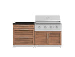 NewAge Outdoor Kitchens Stainless-Steel 4-Piece Cabinet Set with 3 Drawer, Grill Cabinet, Performance Grill, and Countertop-71639-Garage Giant 