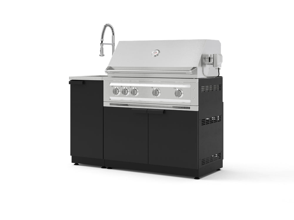 NewAge Outdoor Kitchens Outdoor Grill Island Stainless-Steel 3-Piece Cabinet Set with Sink, Grill Cabinet, and Platinum Grill | 76368