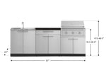 NewAge Outdoor Kitchens Stainless-Steel 5-Piece Cabinet Set with Sink, 2-Door with Drawer, Grill Cabinet, Performance Grill, and Countertop-71562-Garage Giant 