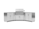 NewAge Outdoor Kitchens Stainless-Steel 7-Piece Cabinet Set with 2 Door, Bar, Corner, Grill Cabinet, Platinum Grill, and Countertops-67687-Garage Giant 
