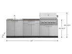 NewAge Outdoor Kitchens Stainless-Steel 5-Piece Cabinet Set with Sink, 2-Door with Drawer, Grill Cabinet, Platinum Grill and Countertop-71596-Garage Giant 