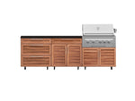 NewAge Outdoor Kitchens Stainless Steel 5-Piece Cabinet Set with Casters and 3 Drawer, Bar, Grill Cabinet, Platinum Grill, Countertop-72598-Garage Giant 