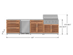 NewAge Outdoor Kitchens Stainless Steel 7-Piece Cabinet Set with 3-Drawer, Bar, Grill Cabinet, Performance Grill, Countertops and Fridge-67896-Garage Giant 