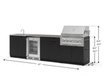 NewAge Outdoor Kitchens Stainless Steel 6-Piece Cabinet Set with Sink, Bar, Grill Cabinet, Platinum Grill, Countertop and Glass Door Fridge-73824-Garage Giant 