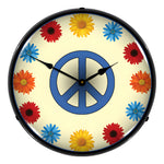 Collectable Sign and Clock Flower Power Backlit Wall Clock-21021193-Garage Giant 