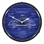 Collectable Sign and Clock Porsche 356 Patent Blueprint Backlit Wall Clock-21021194-Garage Giant 