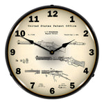 Collectable Sign and Clock 1866 Winchester Lever Action Rifle Patent Blueprint Backlit Wall Clock-21031195-Garage Giant 