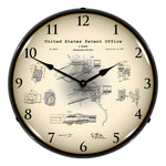 Collectable Sign and Clock 1867 Sharps Breech Rifle Patent Blueprint Backlit Wall Clock-21031196-Garage Giant 