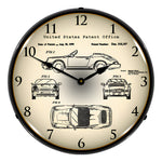 Collectable Sign and Clock 1990 Porsche 911 Patent Blueprint Backlit Wall Clock-21031202-Garage Giant 