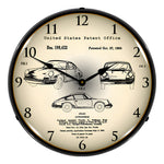 Collectable Sign and Clock 1964 Porsche 911 Patent Blueprint Backlit Wall Clock-21031206-Garage Giant 