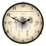 Collectable Sign and Clock 1904 Wagner Tattoo Device Patent Blueprint Backlit Wall Clock-21031209-Garage Giant 
