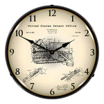 Collectable Sign and Clock 1936 Earth Moving Bulldozer Patent Blueprint Backlit Wall Clock-21031212-Garage Giant 