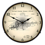 Collectable Sign and Clock 1940 Sikorsky Helicopter Patent Blueprint Backlit Wall Clock-21031213-Garage Giant 