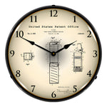 Collectable Sign and Clock 1952 Pez Candy Dispenser Patent Blueprint Backlit Wall Clock-21031215-Garage Giant 