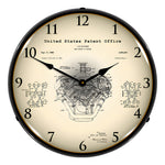 Collectable Sign and Clock 1954 Chrysler Hemi V-8 Engine Patent Blueprint Backlit Wall Clock-21031216-Garage Giant 