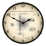 Collectable Sign and Clock 1955 Gibson Les Paul Patent Blueprint Backlit Wall Clock-21031217-Garage Giant 