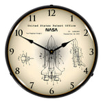 Collectable Sign and Clock 1975 NASA Space Shuttle Patent Blueprint Backlit Wall Clock-2103220-Garage Giant 