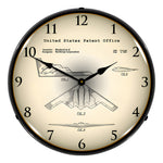 Collectable Sign and Clock 1991 Northrop B-2 Spirit Stealth Bomber Patent Blueprint Backlit Wall Clock-2103223-Garage Giant 