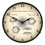 Collectable Sign and Clock 1999 Rolex Diving Watch Patent Blueprint Backlit Wall Clock-2103225-Garage Giant 