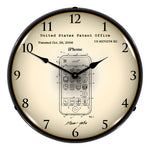 Collectable Sign and Clock Apple iPhone Patent Blueprint Backlit Wall Clock-2103227-Garage Giant 