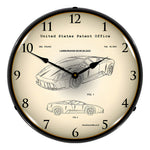 Collectable Sign and Clock 2003 Lamborghini Murcielago Patent Blueprint Backlit Wall Clock-2103228-Garage Giant 