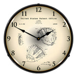 Collectable Sign and Clock 1962 Baseball Glove Patent Blueprint Backlit Wall Clock-2103230-Garage Giant 