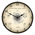 Collectable Sign and Clock 1929 Koken Barber's Chair Patent Blueprint Backlit Wall Clock-2103234-Garage Giant 