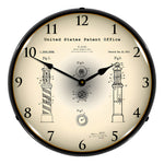 Collectable Sign and Clock 1920 Kavan Rotary Barber Pole Patent Blueprint Backlit Wall Clock-2103235-Garage Giant 