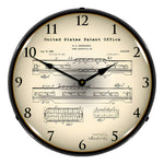 Collectable Sign and Clock 1946 Railroad Domed Observation Train Car Patent Blueprint Backlit Wall Clock-2103236-Garage Giant 