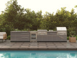 NewAge Outdoor Kitchens Aluminum 4-Piece Cabinet Set with Base, Grill Cabinet, Platinum Griddle and Countertop-74968-Garage Giant 