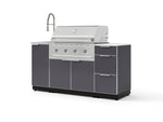 NewAge Outdoor Kitchens Outdoor Grill Island Aluminum 5-Piece Cabinet Set with Sink, 3 Drawer, Grill Cabinet, Performance Grill and Stainless Steel Countertop - (Liquid Propane) | Garage Giant 