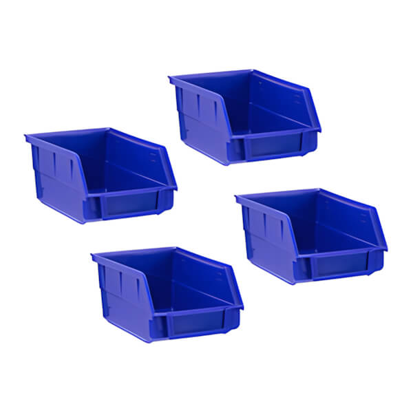 NewAge Garage Cabinets Steel Slatwall Blue Parts Bins (Pack of 4)-52226-Garage Giant