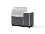 NewAge Outdoor Kitchens Outdoor Grill Island Aluminum 4-Piece Cabinet Set with 1 Door, Grill Cabinet, Performance Grill and Countertop - (Liquid Propane) | Garage Giant 