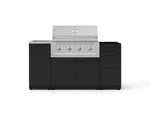 NewAge Outdoor Kitchens Outdoor Grill Island Stainless-Steel 5-Piece Cabinet Set with Sink, 3 Drawer, Grill Cabinet, Performance Grill and Stainless Steel Countertop - (Natural Gas) 