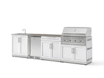 NewAge Outdoor Kitchens Stainless Steel 6-Piece Cabinet Set with Sink, Bar, Grill Cabinet, Performance Grill, Countertop and Stainless Steel Door Fridge-73834-Garage Giant 
