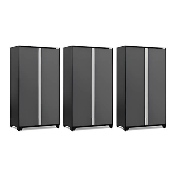 NewAge Garage Cabinets 3 x PRO Series Grey 48 in. Multi-Use Locker-52644-3-Garage Giant