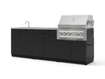 NewAge Outdoor Kitchens Stainless-Steel 5-Piece Cabinet Set with Bar, Sink, Grill Cabinet, Platinum Grill, and Countertop-67471-Garage Giant 