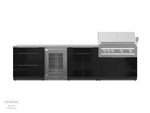 NewAge Outdoor Kitchens Aluminum 4-Piece Cabinet Set with 3-Drawer, Bar, Grill Cabinet and Glass Door Fridge-71385-Garage Giant 