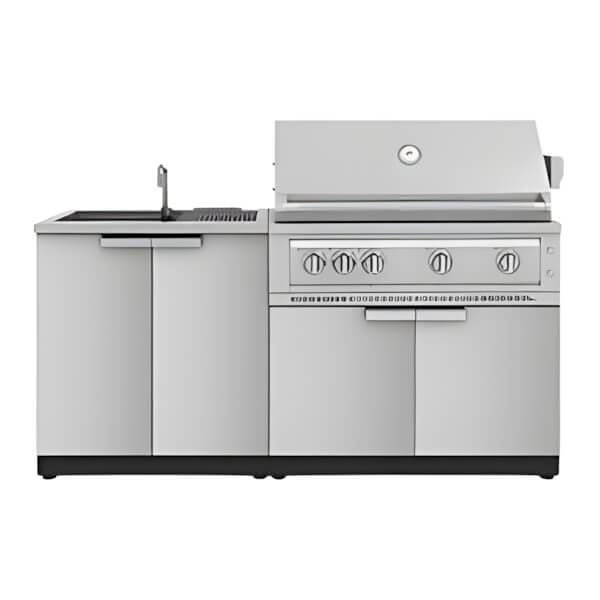 NewAge Outdoor Kitchens Stainless Steel 3-Piece Outdoor Kitchen Set with 40-Inch Liquid Propane Platinum Grill-67356-Garage Giant