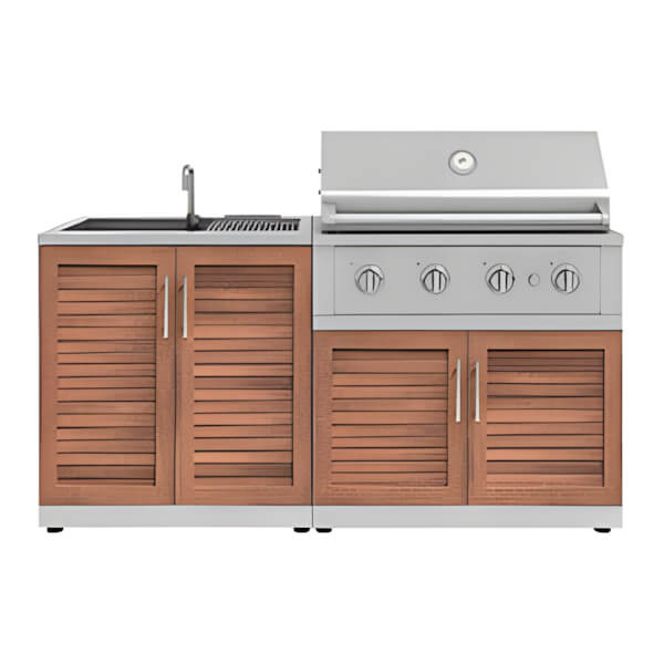 NewAge Outdoor Kitchens Grove 3-Piece Outdoor Kitchen Set with 36-Inch Natural Gas Performance Grill-67333-Garage Giant