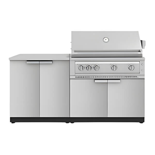 NewAge Outdoor Kitchens Stainless Steel 4-Piece Outdoor Kitchen Set with 40-Inch Natural Gas Platinum Grill-67346-Garage Giant