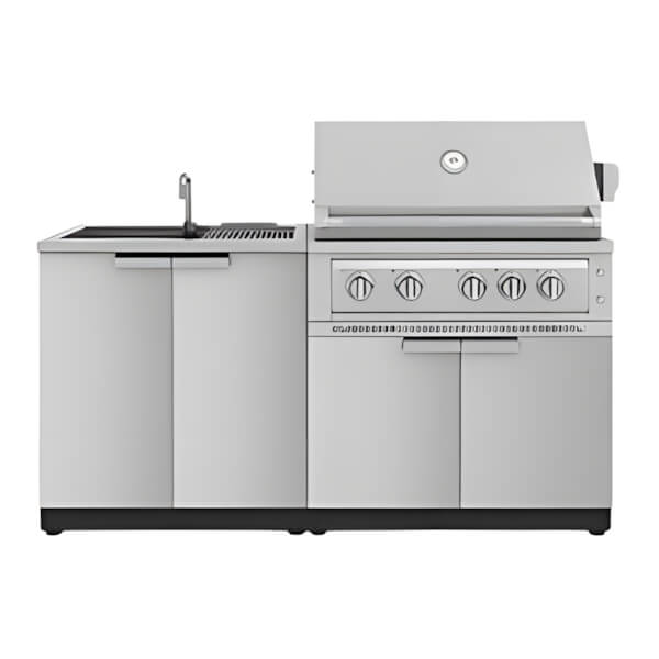 NewAge Outdoor Kitchens Stainless Steel 3-Piece Outdoor Kitchen Set with 36-Inch Liquid Propane Platinum Grill-67308-Garage Giant