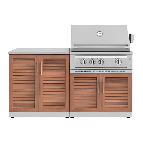 NewAge Outdoor Kitchens Grove 4-Piece Outdoor Kitchen Set with 33-Inch Natural Liquid Propane Grill-67290-Garage Giant
