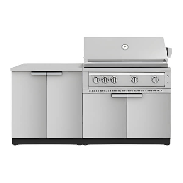 NewAge Outdoor Kitchens Stainless Steel 4-Piece Outdoor Kitchen Set with 40-Inch Liquid Propane Platinum Grill-67354-Garage Giant