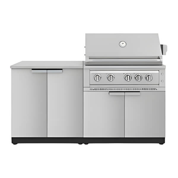 NewAge Outdoor Kitchens Stainless Steel 4-Piece Outdoor Kitchen Set with 36-Inch Liquid Propane Platinum Grill-67306-Garage Giant