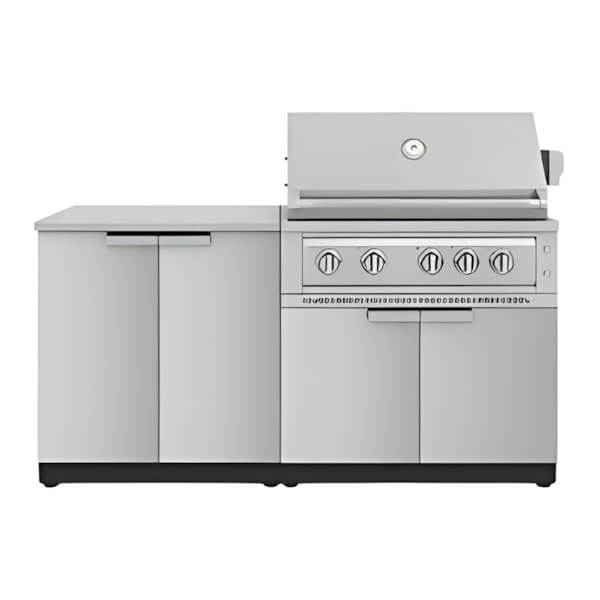 NewAge Outdoor Kitchens Stainless Steel 4-Piece Outdoor Kitchen Set with 36-Inch Natural Gas Platinum Grill-67298-Garage Giant