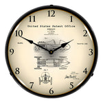 Collectable Sign and Clock 1920 H.A. Miller Race Car Patent Blueprint Backlit Wall Clock-22041284-Garage Giant 